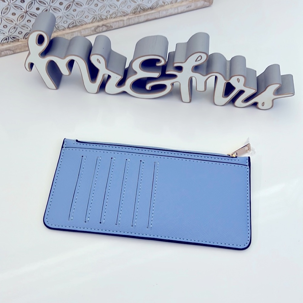 Small blue card wallet